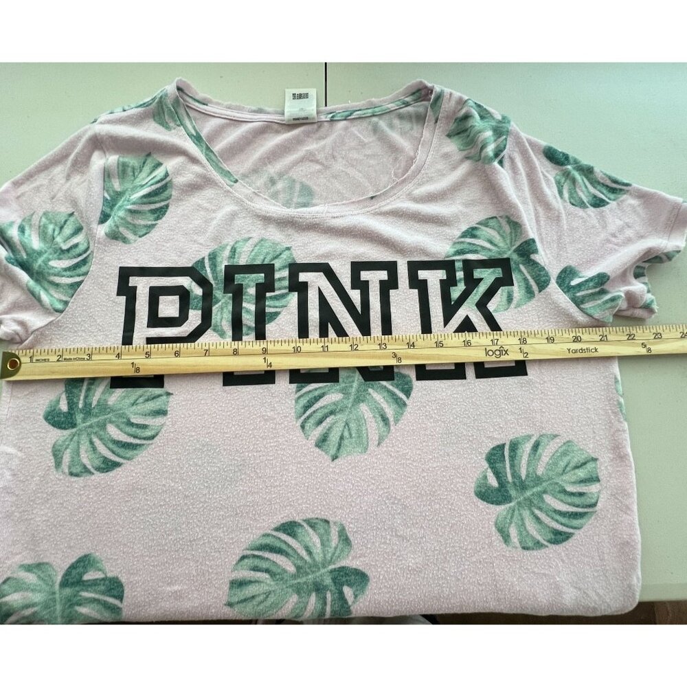 Pink Victoria's Secret Womens Graphic Sleepwear Cropped Top Size M Short Sleeve - Picture 7 of 9